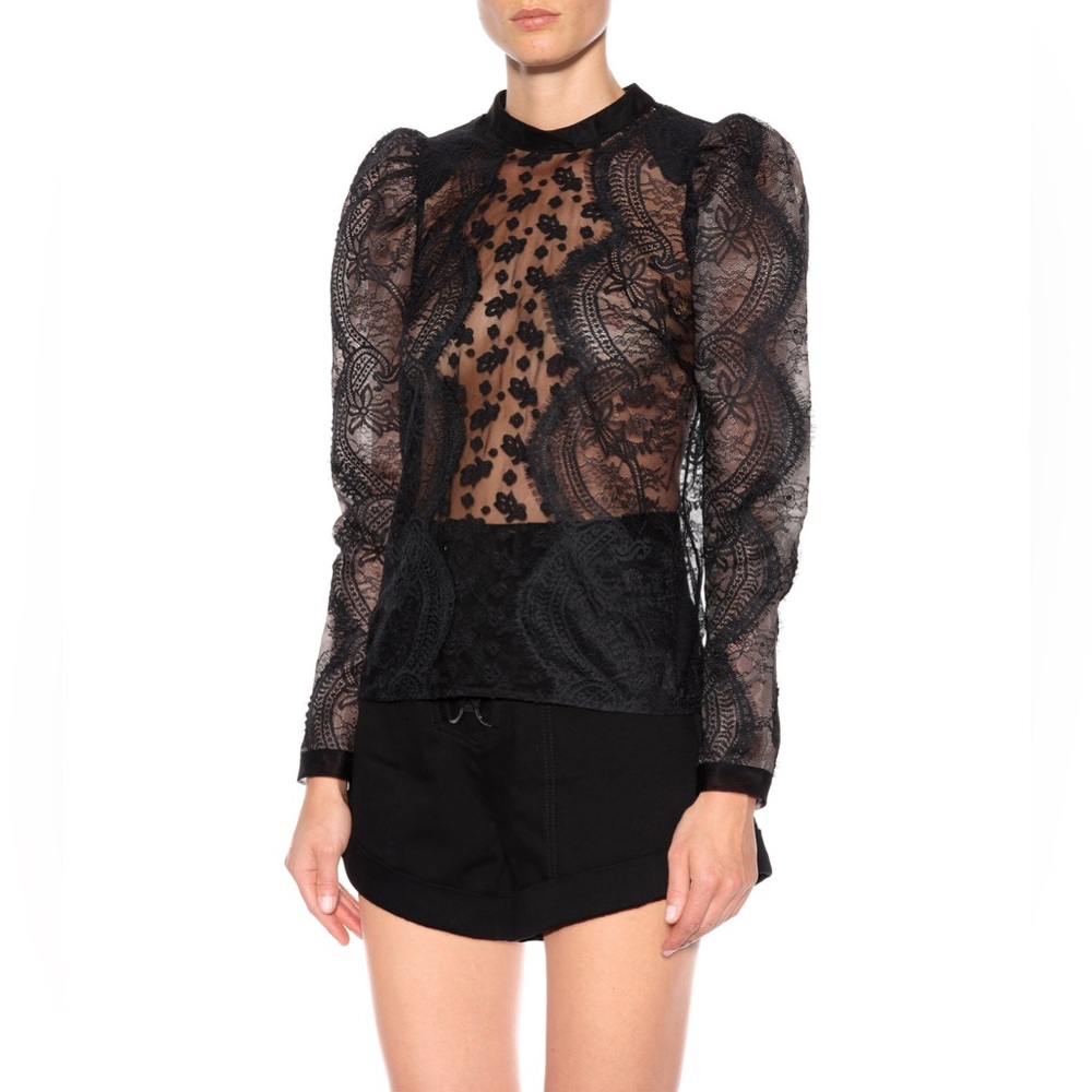 SELF-PORTRAIT Scalloped lace top